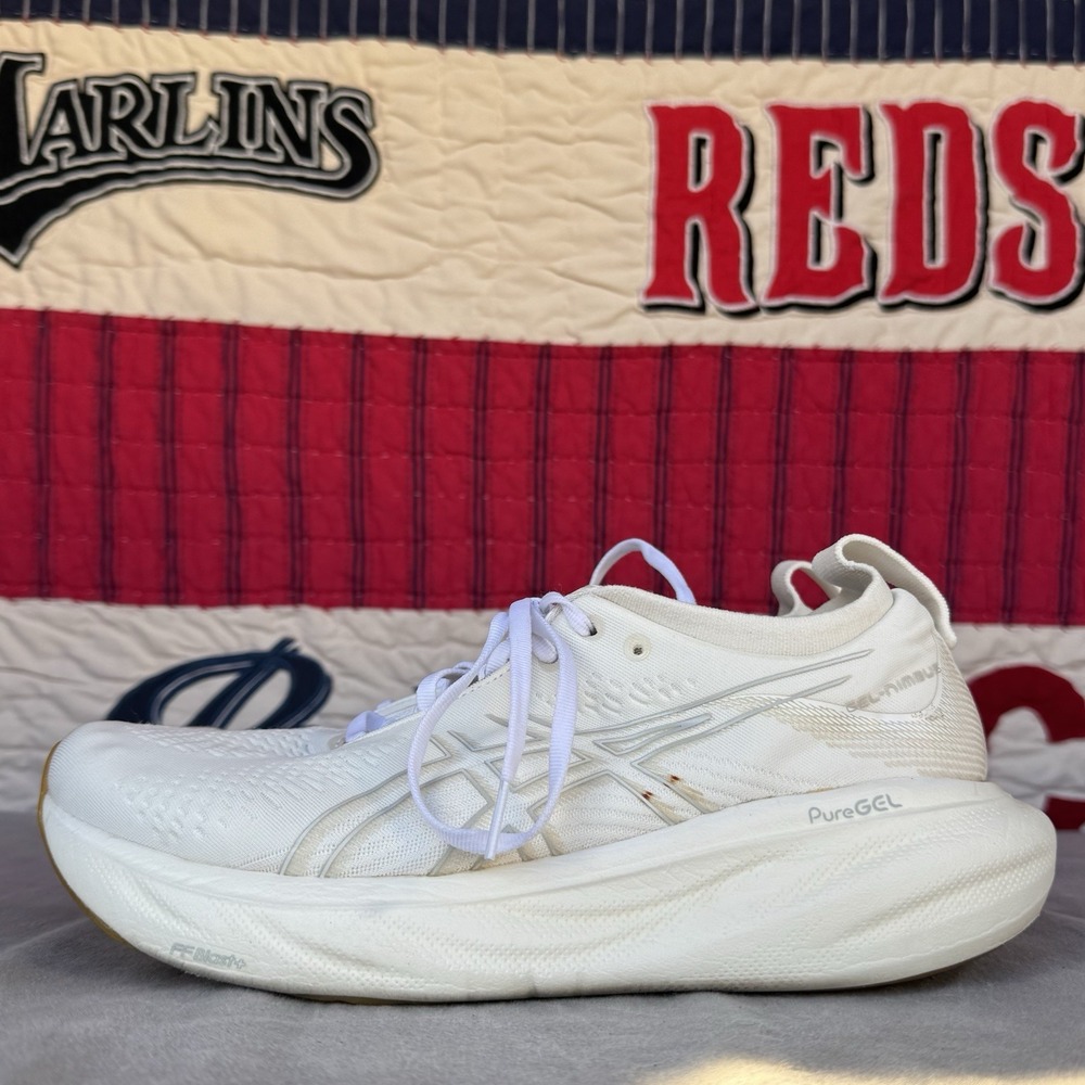 Size 11 - Asics Gel-Nimbus 25‎ Womens Shoes White  Running Sneakers